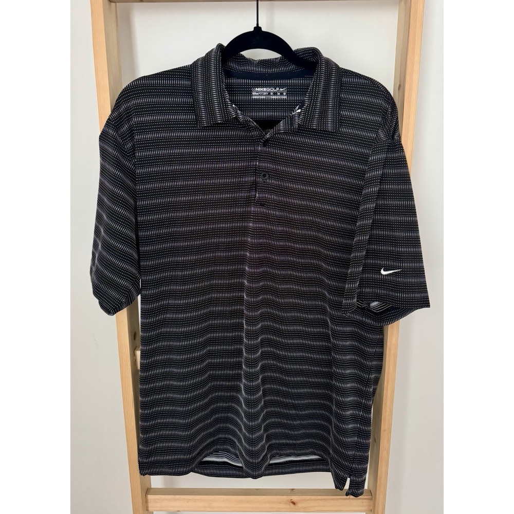 Nike Fit Dry Golf men's polo shirt short sleeve half button front Medium (B3)